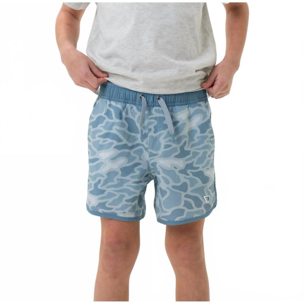 NEW BURLEBO youth swim trunks in seaside camo